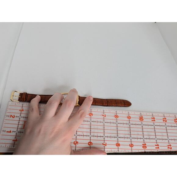 Orvis Dual Time Watch 28mm Gold Tone Date Quick Set Leather with Fresh Battery - Picture 8 of 9